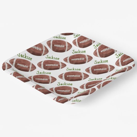 Eerste jaar naar beneden Football 1e verjaardag Papieren Bordje (Gebogen)