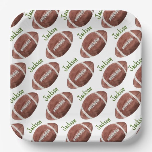 Eerste jaar naar beneden Football 1e verjaardag Papieren Bordje (Voorkant)