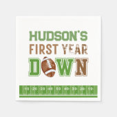 Eerste jaar naar beneden Football 1e verjaardag Servet (Voorkant)
