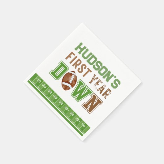 Eerste jaar naar beneden Football 1e verjaardag Servet (Hoek)