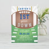 Eerste jaar naar beneden Football thema 1e verjaar Kaart (Staand voorkant)