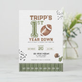 Eerste jaar naar beneden | Jongen Football Verjaar Kaart (Staand voorkant)