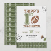 Eerste jaar naar beneden | Jongen Football Verjaar Kaart (Voorkant / Achterkant)