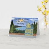 Eerste jaar nieuw Jubileum thuis Kaart (Gele Bloem)