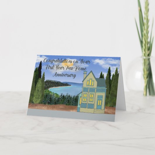 Eerste jaar nieuw Jubileum thuis Kaart (Voorkant)