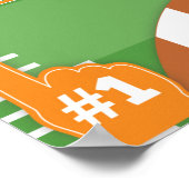 Eerste jaar Oranje Football 1e verjaardag schuimsc Poster (Hoek)