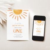 Eerste jaar rond de zon 1e verjaardag uitnodiging