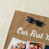 Eerste jaar samen foto herinneringen Faux Cork Boa Strandlaken (In situ)