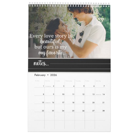 Eerste jaar samen Pas getrouwd foto romantische qu Kalender (Feb 2026)