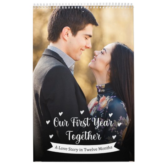 Eerste jaar samen Pas getrouwd foto romantische qu Kalender (Hoes)