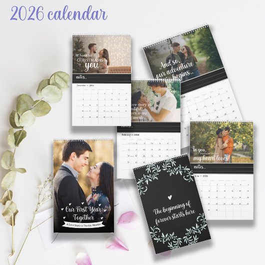 Eerste jaar samen Pas getrouwd foto romantische qu Kalender