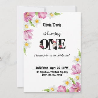 Eerste jaar uitnodiging van de Birthday Party