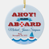 Eerste jaar van Nautical Baby Keepomwille Ornament (Voorkant)