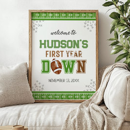 Eerste Jaar Voetbal 1e Verjaardag Welkomstbord Poster