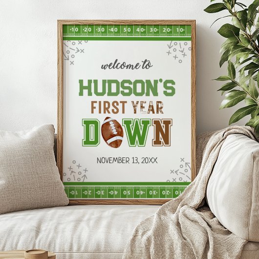 Eerste Jaar Voetbal 1e Verjaardag Welkomstbord Poster