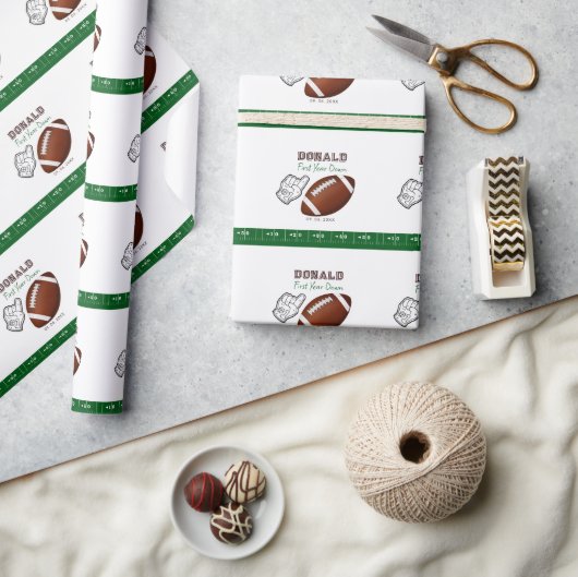 Eerste Jaar Voetbal Verjaardag  Cadeaupapier (Crafts)