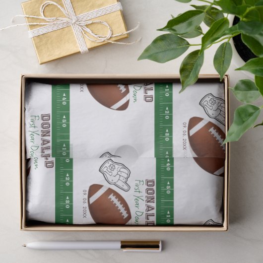 Eerste Jaar Voetbal Verjaardag Tissuepapier (Geschenk)