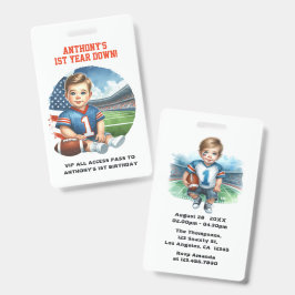Eerste Jaar Voetbal Verjaardag VIP Pas Badge