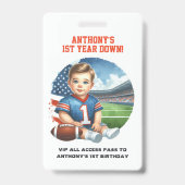 Eerste Jaar Voetbal Verjaardag VIP Pas Badge (Voorzijde)