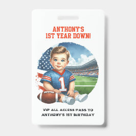 Eerste Jaar Voetbal Verjaardag VIP Pas Badge