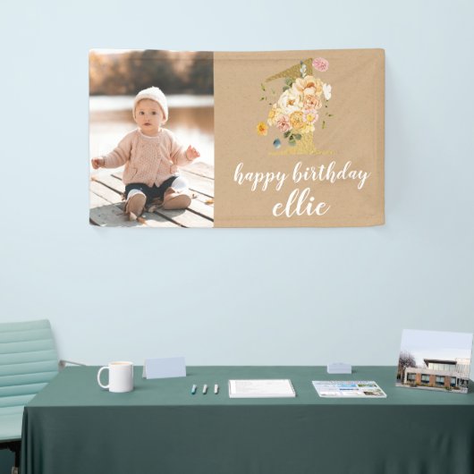 Eerste jaardag Wanddecoratie Aangepaste banner (Beurs)