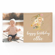 Eerste jaardag Wanddecoratie Aangepaste banner