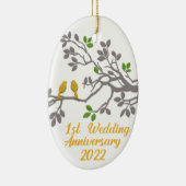 Eerste Jubileum 2022 | Uniek cadeauidee Keramisch Ornament (Rechts)