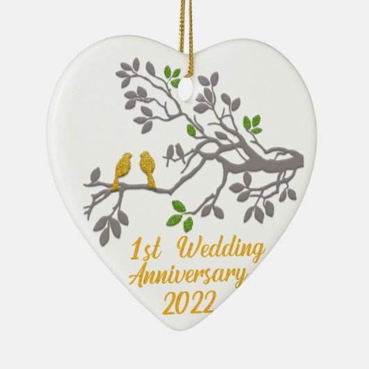 Eerste Jubileum 2022 | Uniek cadeauidee Keramisch Ornament (Rechts)