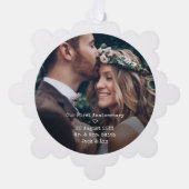 Eerste Jubileum 2 Trouwfoto's Papier Kerst Ornament Kaart (Voorkant)