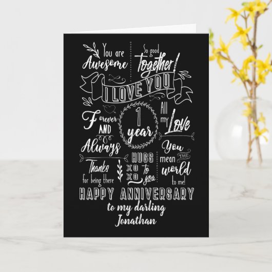 Eerste Jubileum-alkbord Kaart (Gele Bloem)