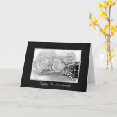 Eerste Jubileum champagne en rozen Kaart (Gele Bloem)