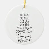 Eerste Jubileum eerste jaar huwelijkshuwelijksover Keramisch Ornament (Voorkant)