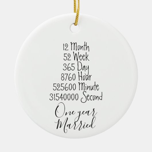 Eerste Jubileum eerste jaar huwelijkshuwelijksover Keramisch Ornament (Voorkant)