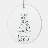 Eerste Jubileum eerste jaar huwelijkshuwelijksover Keramisch Ornament (Links)