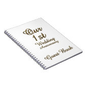 Eerste Jubileum Gastboek Gold White Notitieboek (Rechterzijde)