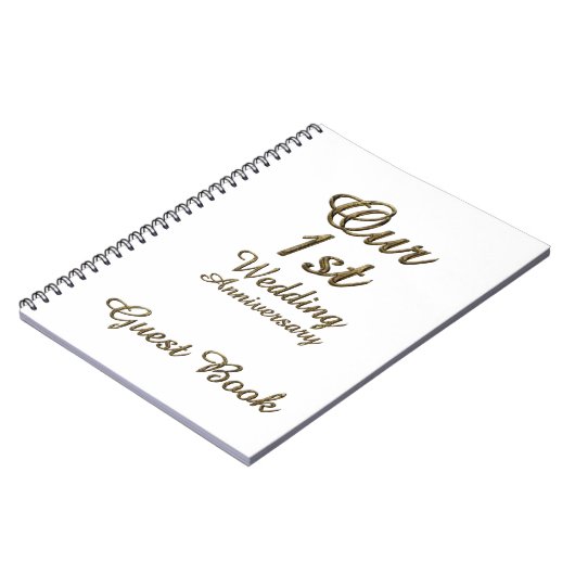 Eerste Jubileum Gastboek Gold White Notitieboek (Linkerzijde)