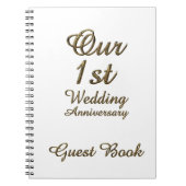 Eerste Jubileum Gastboek Gold White Notitieboek (Voorkant)