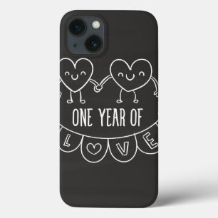 Eerste Jubileum Gift Chalk Hearts iPad-draagtas iPhone 13 Hoesje