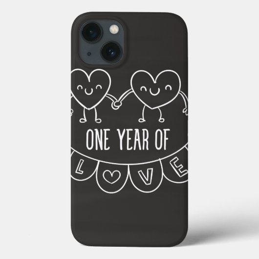 Eerste Jubileum Gift Chalk Hearts iPad-draagtas Case-Mate iPhone Case (Achterkant)