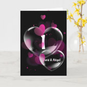 Eerste Jubileum hartbellen op zwart Kaart (Gele Bloem)