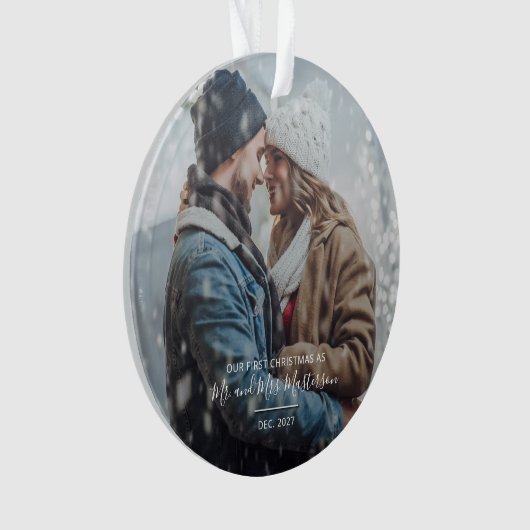 Eerste Jubileum kerstfoto Ornament (voorkant)