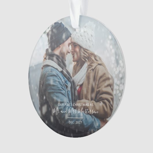 Eerste Jubileum kerstfoto Ornament (voorkant)