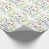 Eerste Jubileum-liefdescadeautje Cadeaupapier (Hoek)