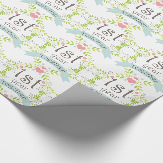 Eerste Jubileum-liefdescadeautje Cadeaupapier (Hoek)