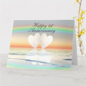 Eerste Jubileum papier Kaart (Gele Bloem)