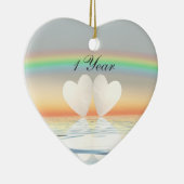 Eerste Jubileum papier Keramisch Ornament (Rechts)