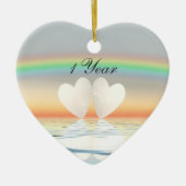 Eerste Jubileum papier Keramisch Ornament (Voorkant)