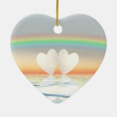 Eerste Jubileum papier Keramisch Ornament (Achterkant)