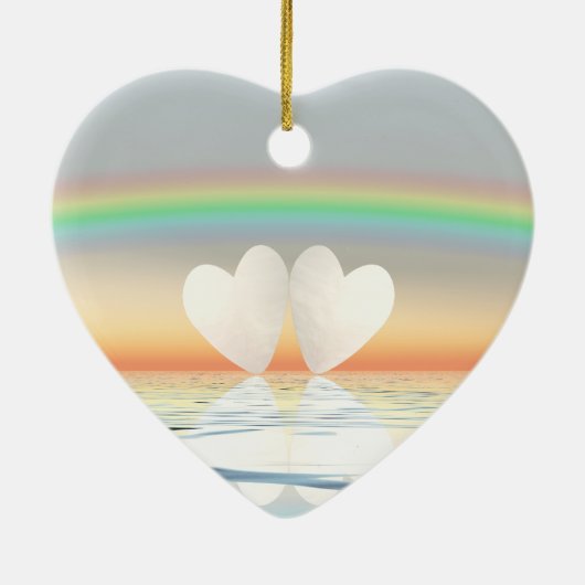 Eerste Jubileum papier Keramisch Ornament (Achterkant)