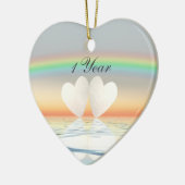 Eerste Jubileum papier Keramisch Ornament (Links)